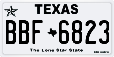 TX license plate BBF6823