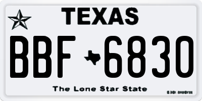 TX license plate BBF6830