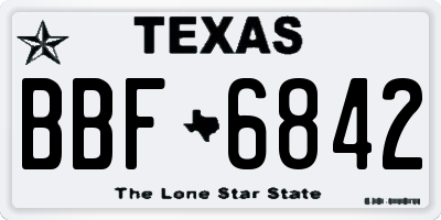 TX license plate BBF6842