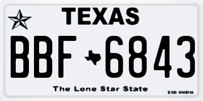 TX license plate BBF6843