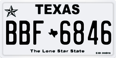 TX license plate BBF6846