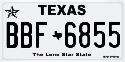 TX license plate BBF6855
