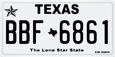 TX license plate BBF6861