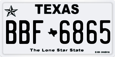 TX license plate BBF6865