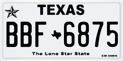 TX license plate BBF6875
