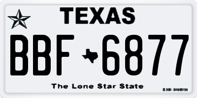 TX license plate BBF6877