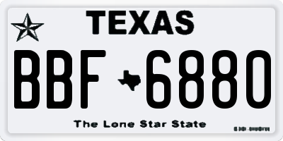 TX license plate BBF6880