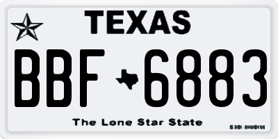 TX license plate BBF6883