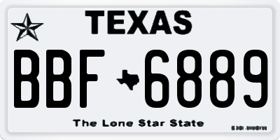 TX license plate BBF6889