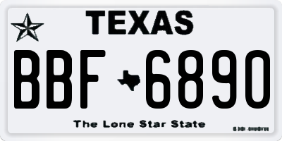 TX license plate BBF6890