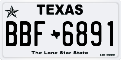 TX license plate BBF6891