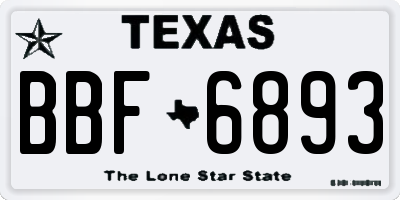 TX license plate BBF6893