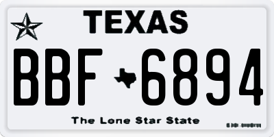 TX license plate BBF6894