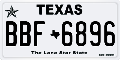 TX license plate BBF6896
