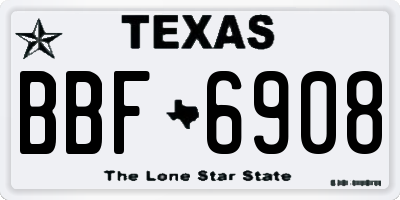 TX license plate BBF6908