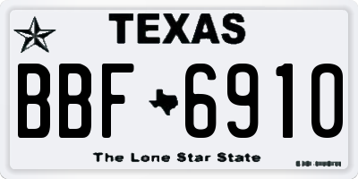 TX license plate BBF6910