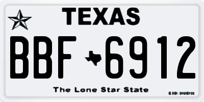 TX license plate BBF6912