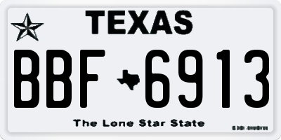 TX license plate BBF6913