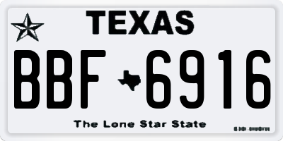 TX license plate BBF6916