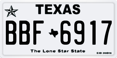 TX license plate BBF6917