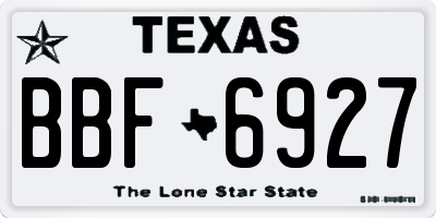 TX license plate BBF6927