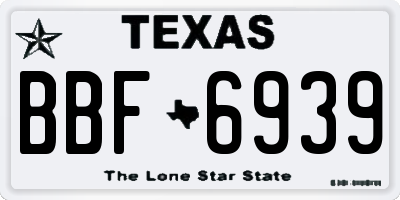 TX license plate BBF6939