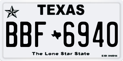 TX license plate BBF6940