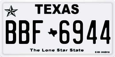 TX license plate BBF6944
