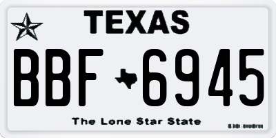 TX license plate BBF6945