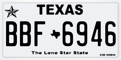 TX license plate BBF6946