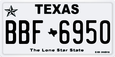 TX license plate BBF6950