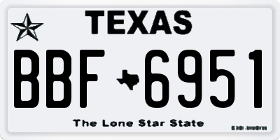TX license plate BBF6951