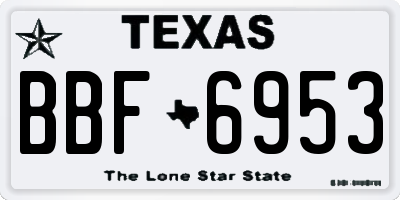 TX license plate BBF6953