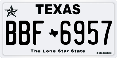 TX license plate BBF6957