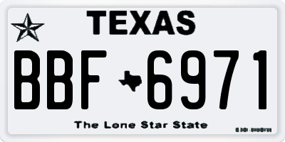 TX license plate BBF6971