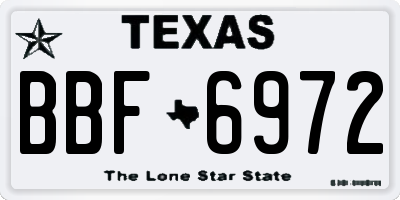 TX license plate BBF6972