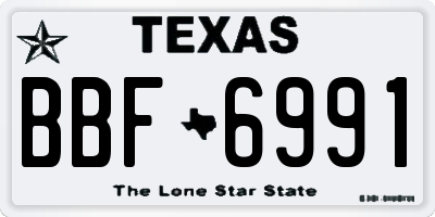 TX license plate BBF6991