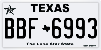 TX license plate BBF6993