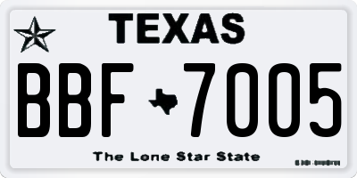 TX license plate BBF7005