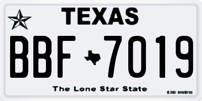 TX license plate BBF7019