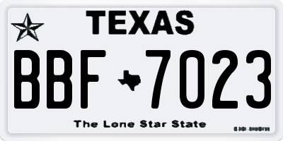 TX license plate BBF7023