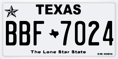 TX license plate BBF7024