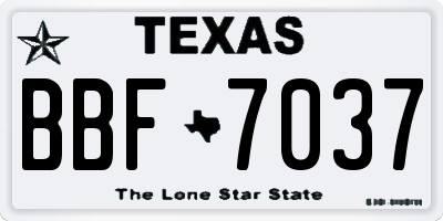 TX license plate BBF7037