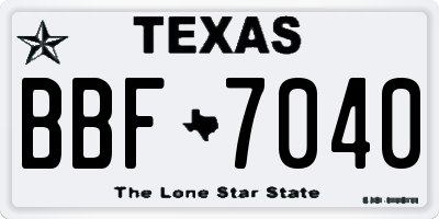 TX license plate BBF7040