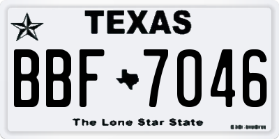 TX license plate BBF7046