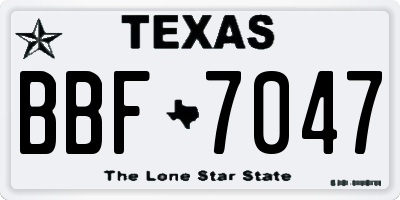 TX license plate BBF7047