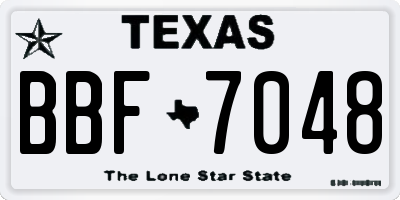 TX license plate BBF7048