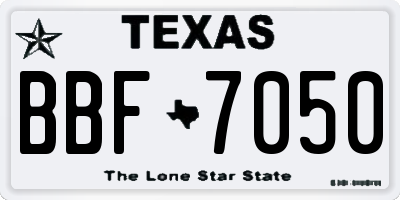 TX license plate BBF7050