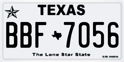TX license plate BBF7056