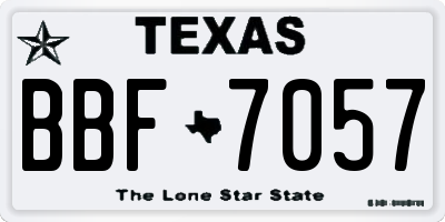 TX license plate BBF7057
